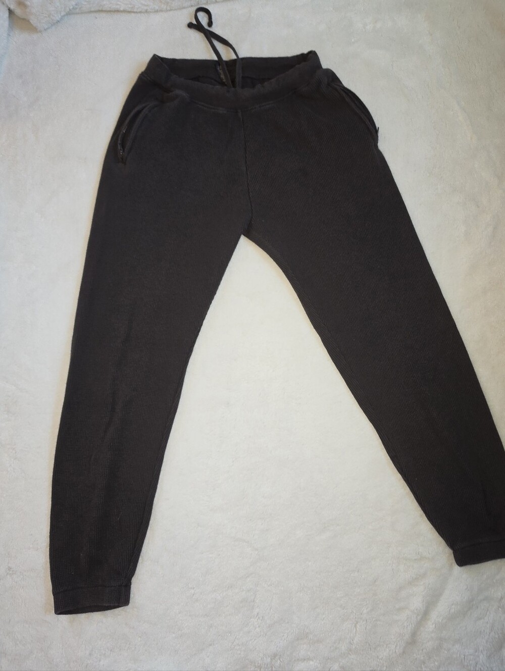 SKIMS Waffle Joggers Size L Thermal Knit Zip Pocket Lounge Pants